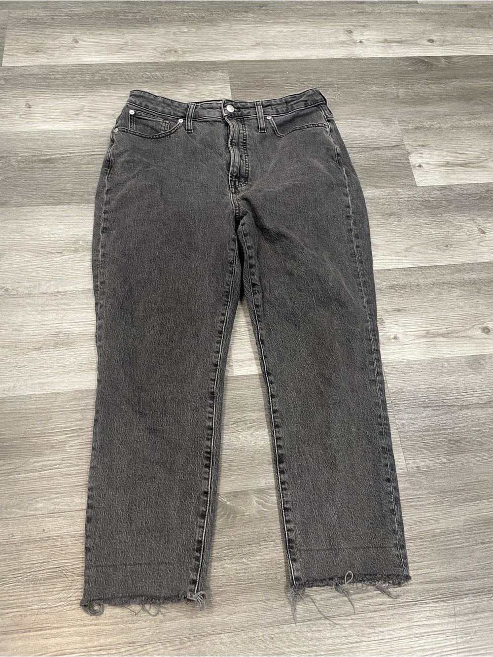 Madewell Black High-Waist Straight Leg Jeans